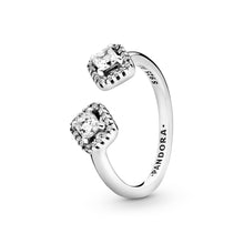 Load image into Gallery viewer, Square Sparkle Open Ring