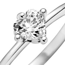 Load image into Gallery viewer, Clear Heart Solitaire Ring