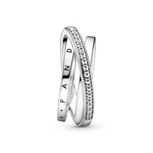 Load image into Gallery viewer, Crossover Pavé Triple Band Ring