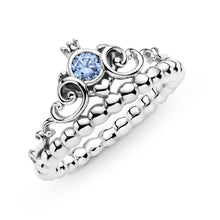Load image into Gallery viewer, Disney Cinderella Blue Tiara Ring