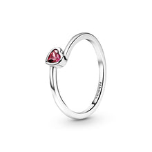Load image into Gallery viewer, Red Tilted Heart Solitaire Ring
