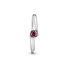 Load image into Gallery viewer, Red Tilted Heart Solitaire Ring