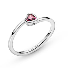 Load image into Gallery viewer, Red Tilted Heart Solitaire Ring