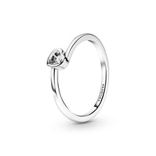 Load image into Gallery viewer, Clear Tilted Heart Solitaire Ring