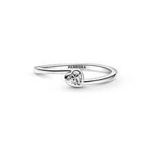 Load image into Gallery viewer, Clear Tilted Heart Solitaire Ring