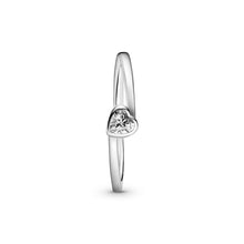Load image into Gallery viewer, Clear Tilted Heart Solitaire Ring