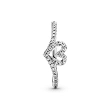 Load image into Gallery viewer, Sparkling Wishbone Heart Ring