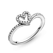 Load image into Gallery viewer, Sparkling Wishbone Heart Ring