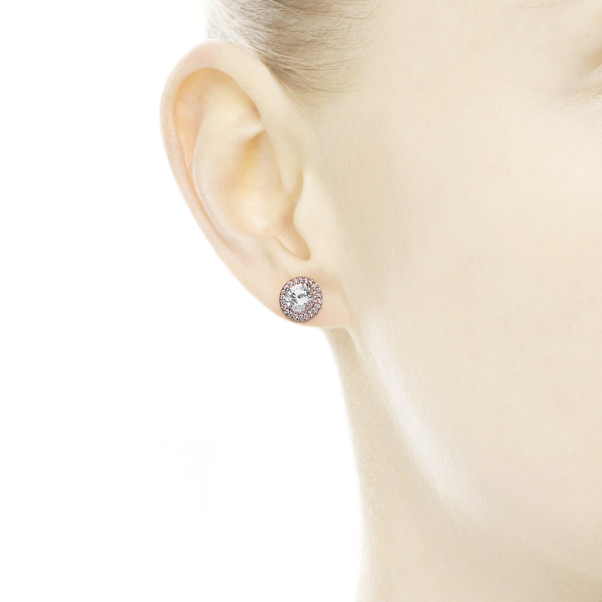 Pandora round sparkle halo sales stud earrings