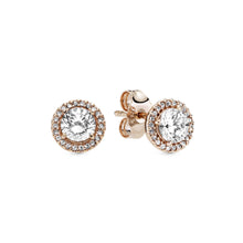 Load image into Gallery viewer, Round Sparkle Halo Stud Earrings