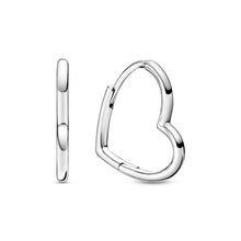 Load image into Gallery viewer, Asymmetrical Heart Hoop Earrings