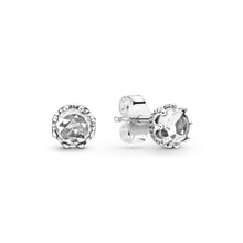 Load image into Gallery viewer, Clear Sparkling Crown Stud Earrings