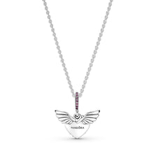 Load image into Gallery viewer, Pavé Heart & Angel Wings Necklace