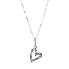 Load image into Gallery viewer, Sparkling Freehand Heart Pendant Necklace
