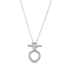 Load image into Gallery viewer, Double Hoop T-bar Necklace
