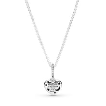 Load image into Gallery viewer, Sparkling Blue Moon & Stars Heart Necklace