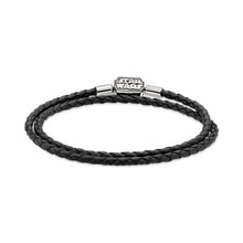 Load image into Gallery viewer, Pandora Moments Star Wars™ Clasp Double Black Leather Bracelet