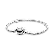 Load image into Gallery viewer, Pandora Moments Heart Clasp Snake Chain Bracelet