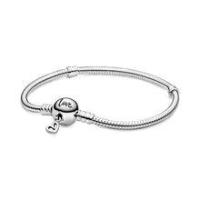 Load image into Gallery viewer, Pandora Moments Freehand Heart Clasp Snake Chain Bracelet