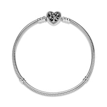 Load image into Gallery viewer, Pandora Moments Family Tree Heart Clasp Snake Chain Bracelet