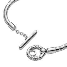 Load image into Gallery viewer, Pandora Moments T-Bar Snake Chain Bracelet
