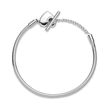 Load image into Gallery viewer, Pandora Moments Heart T-Bar Snake Chain Bracelet