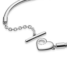 Load image into Gallery viewer, Pandora Moments Heart T-Bar Snake Chain Bracelet