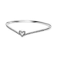 Load image into Gallery viewer, Sparkling Wishbone Heart Bangle