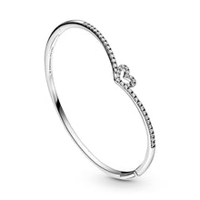 Load image into Gallery viewer, Sparkling Wishbone Heart Bangle