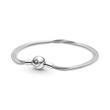 Load image into Gallery viewer, Pandora Moments Multi Snake Sterling Silver Chain Bracelet