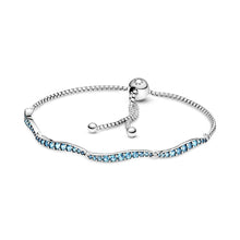 Load image into Gallery viewer, Blue Wavy Slider Bracelet