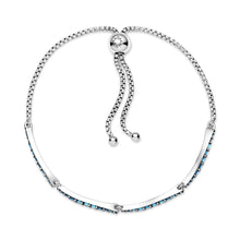 Load image into Gallery viewer, Blue Wavy Slider Bracelet