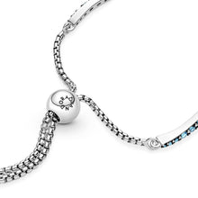 Load image into Gallery viewer, Blue Wavy Slider Bracelet