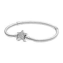 Load image into Gallery viewer, Pandora Moments Asymmetric Star Clasp Snake Chain Bracelet