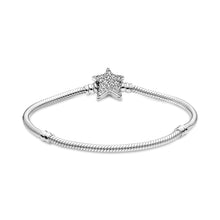 Load image into Gallery viewer, Pandora Moments Asymmetric Star Clasp Snake Chain Bracelet