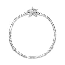 Load image into Gallery viewer, Pandora Moments Asymmetric Star Clasp Snake Chain Bracelet