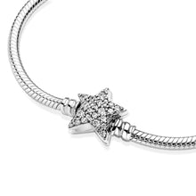 Load image into Gallery viewer, Pandora Moments Asymmetric Star Clasp Snake Chain Bracelet