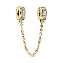 Load image into Gallery viewer, Clear Pavé Safety Chain Clip Charm