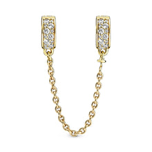 Load image into Gallery viewer, Clear Pavé Safety Chain Clip Charm