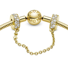 Load image into Gallery viewer, Clear Pavé Safety Chain Clip Charm