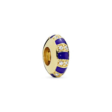 Load image into Gallery viewer, Blue Stripes Spacer Charm