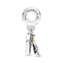 Load image into Gallery viewer, Santa Claus On The Moon Double Dangle Charm