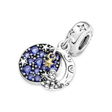 Load image into Gallery viewer, Santa Claus On The Moon Double Dangle Charm