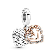 Load image into Gallery viewer, Entwined Hearts Double Dangle Charm