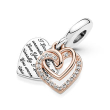 Load image into Gallery viewer, Entwined Hearts Double Dangle Charm
