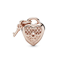 Load image into Gallery viewer, Love You Heart Padlock Charm