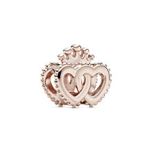 Load image into Gallery viewer, Crown and Entwined Hearts Charm