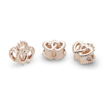 Load image into Gallery viewer, Crown and Entwined Hearts Charm