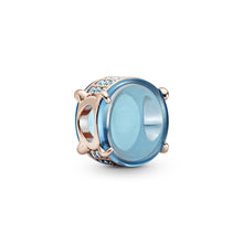 Load image into Gallery viewer, Blue Oval Cabochon Charm