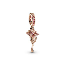 Load image into Gallery viewer, Rose Flower Dangle Charm